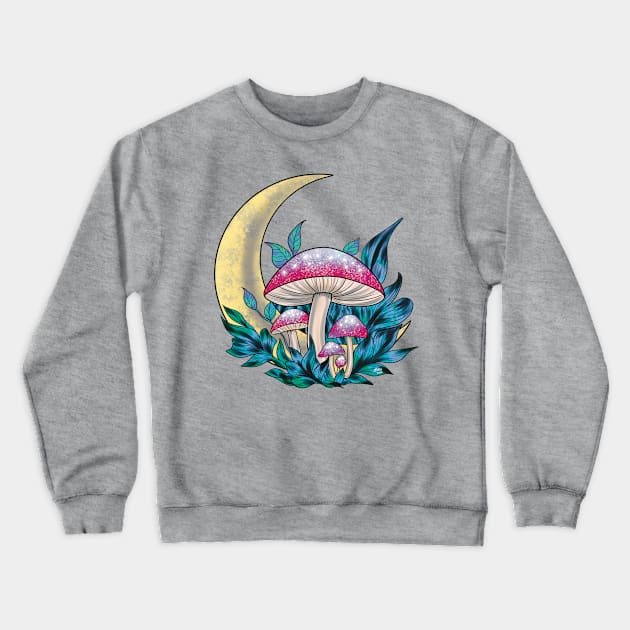 Moon Shrooms Crewneck Sweatshirt by rvkhart